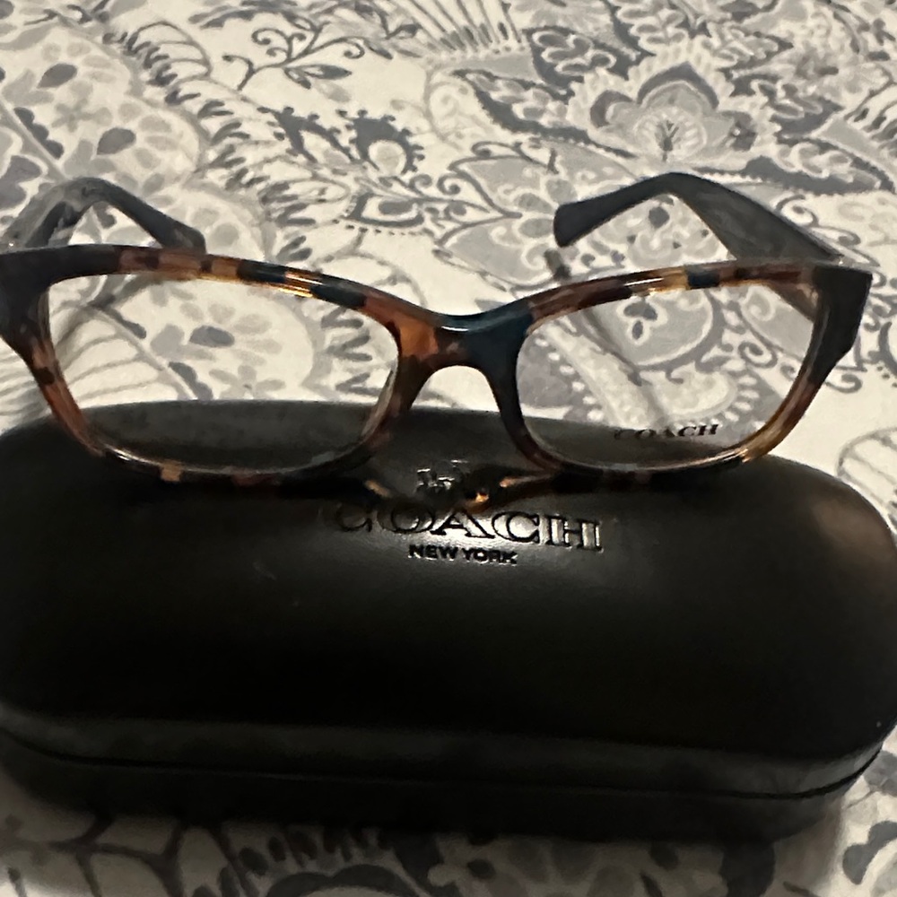Coach Tortoise and Teal Rectangular Glasses - image 5